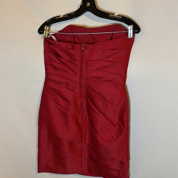 David's Bridal Strapless Apple Red Dress - Picture 4 of 7